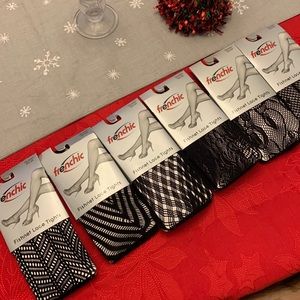 Frenchic black Fishnets 6 Pairs various designs